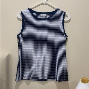Blue and White Striped Tank